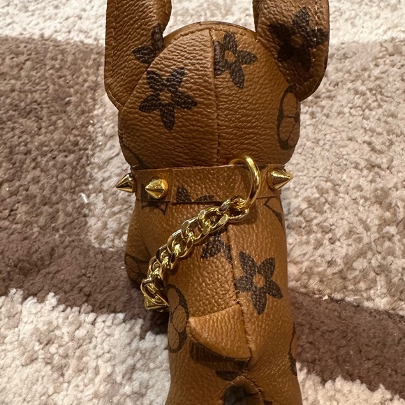 Fashion Tan/Brown Monogram Dog Keychain/Charm - Picture 4 of 5